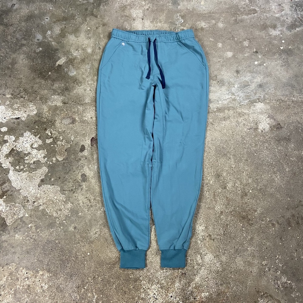 FIGS Scrub Pants Men's Size Medium Teal Cyan Drawstring Medical Wear Joggers